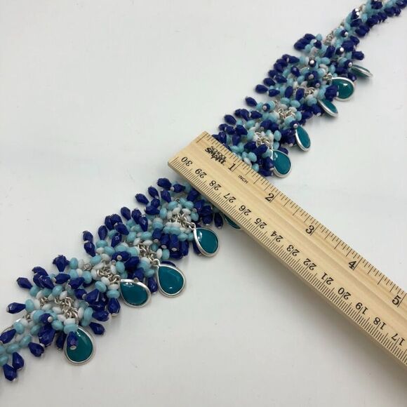 Talbot's Vintage Y2K Women's Beaded NWT Chunky Statement Necklace Seaside Blue - Picture 10 of 11
